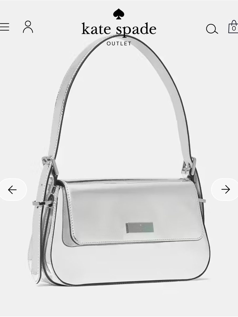 Kate Spade Bridget Mirror Metallic Small Flap Shoulder - Picture 2 of 7